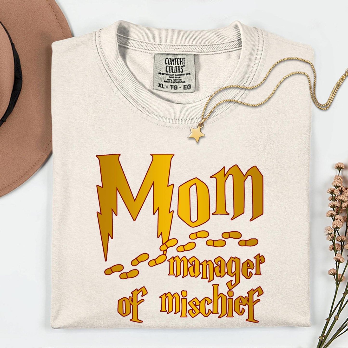 Manager of Mischief Comfort Colors® Funny Mom Shirt, Wizard Mom Tee Mothers Day Gift