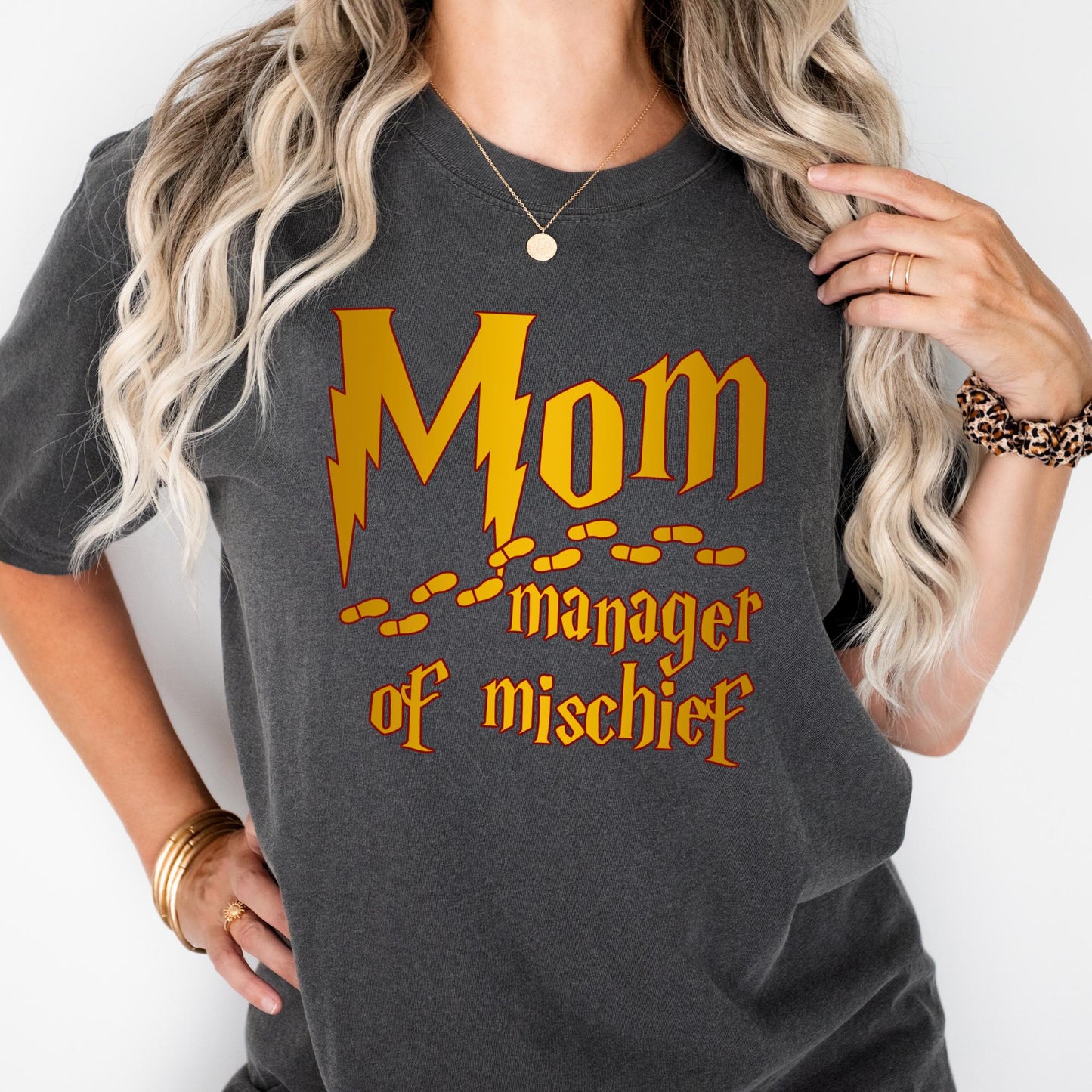 Manager of Mischief Comfort Colors® Funny Mom Shirt, Wizard Mom Tee Mothers Day Gift