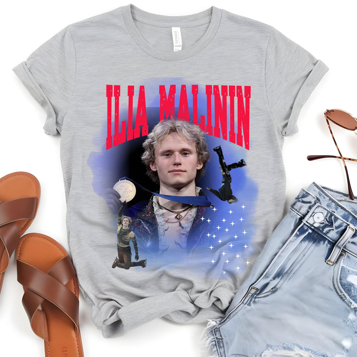 Ilia Malinin Figure Skating Graphic Tee, Ice Skating Fan Apparel