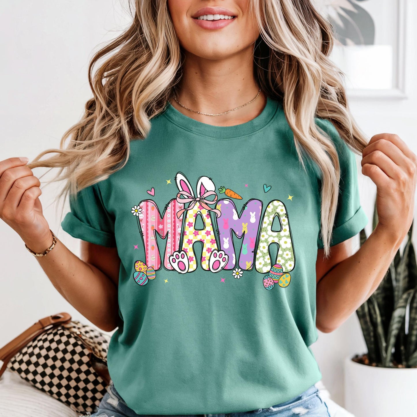 Comfort Colors® Family Easter Tee, Gigi Nana Mama Mimi Easter Shirt, Spring Holiday Shirt, Easter Bunny Gift