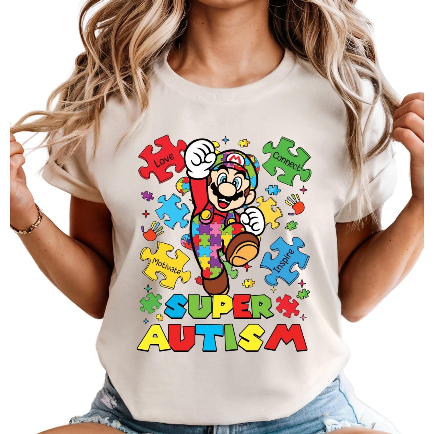 Comfort Colors® Disney Mario Shirt, Autism Awareness Month Shirt, Autism Tee