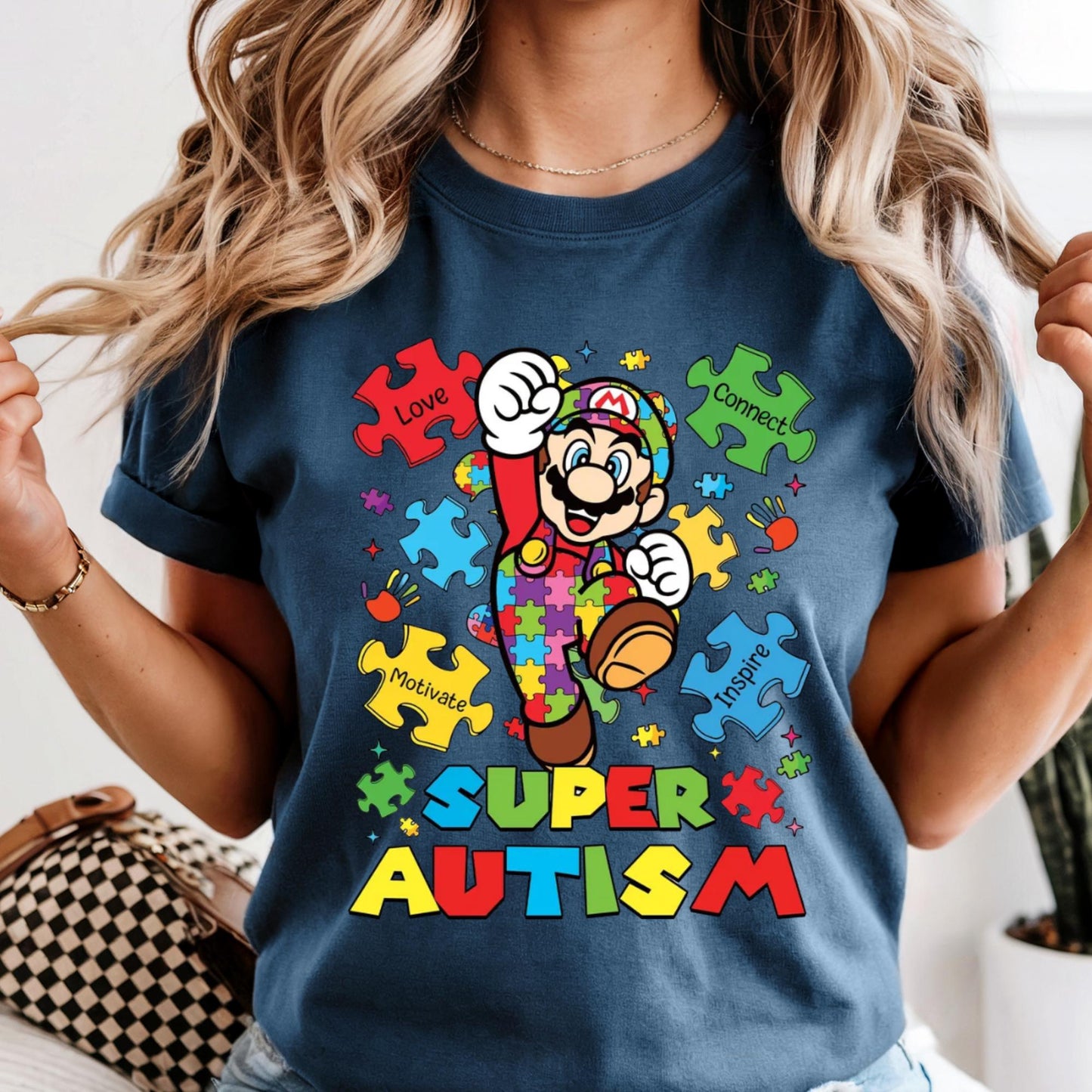 Comfort Colors® Disney Mario Shirt, Autism Awareness Month Shirt, Autism Tee