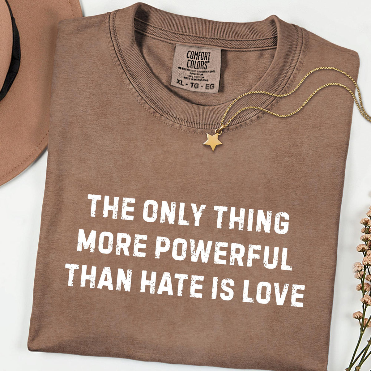 Comfort Colors® Love Over Hate Shirt, Kindness & Empathy Graphic Tee, Social Justice T-Shirt, Human Rights Gift