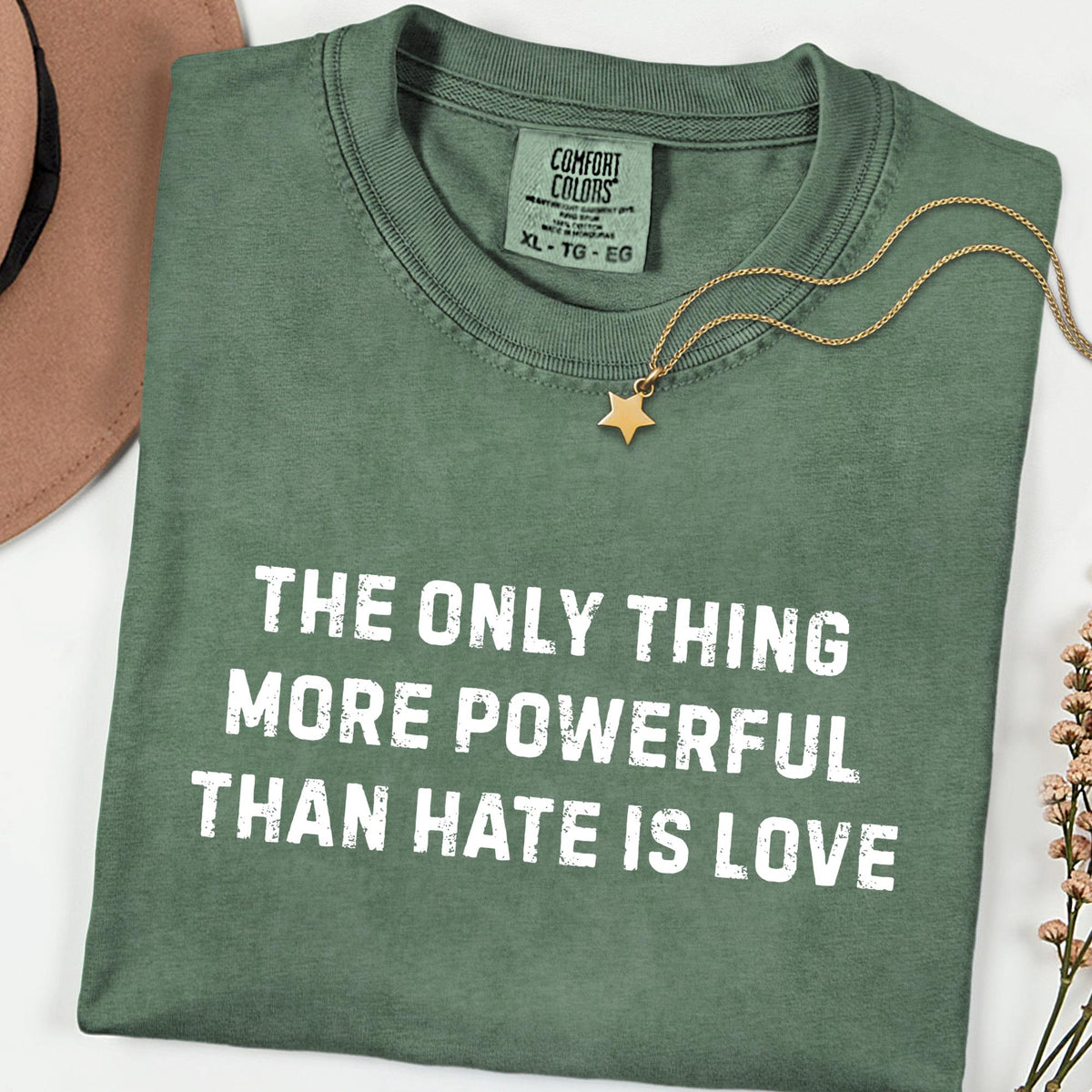 Comfort Colors® Love Over Hate Shirt, Kindness & Empathy Graphic Tee, Social Justice T-Shirt, Human Rights Gift