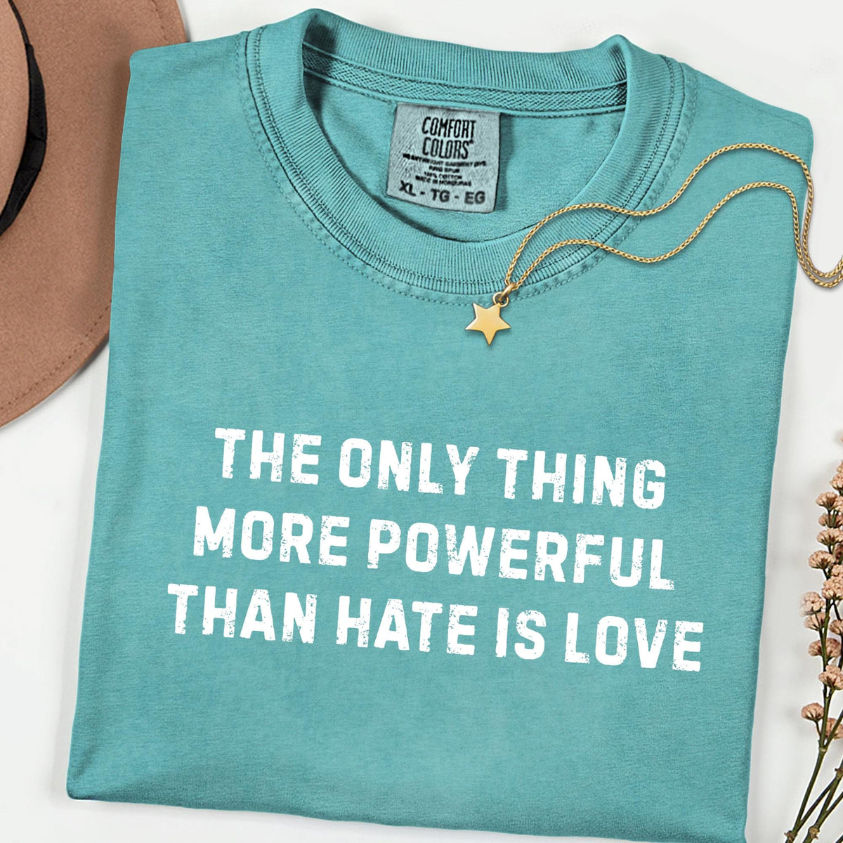 Comfort Colors® Love Over Hate Shirt, Kindness & Empathy Graphic Tee, Social Justice T-Shirt, Human Rights Gift