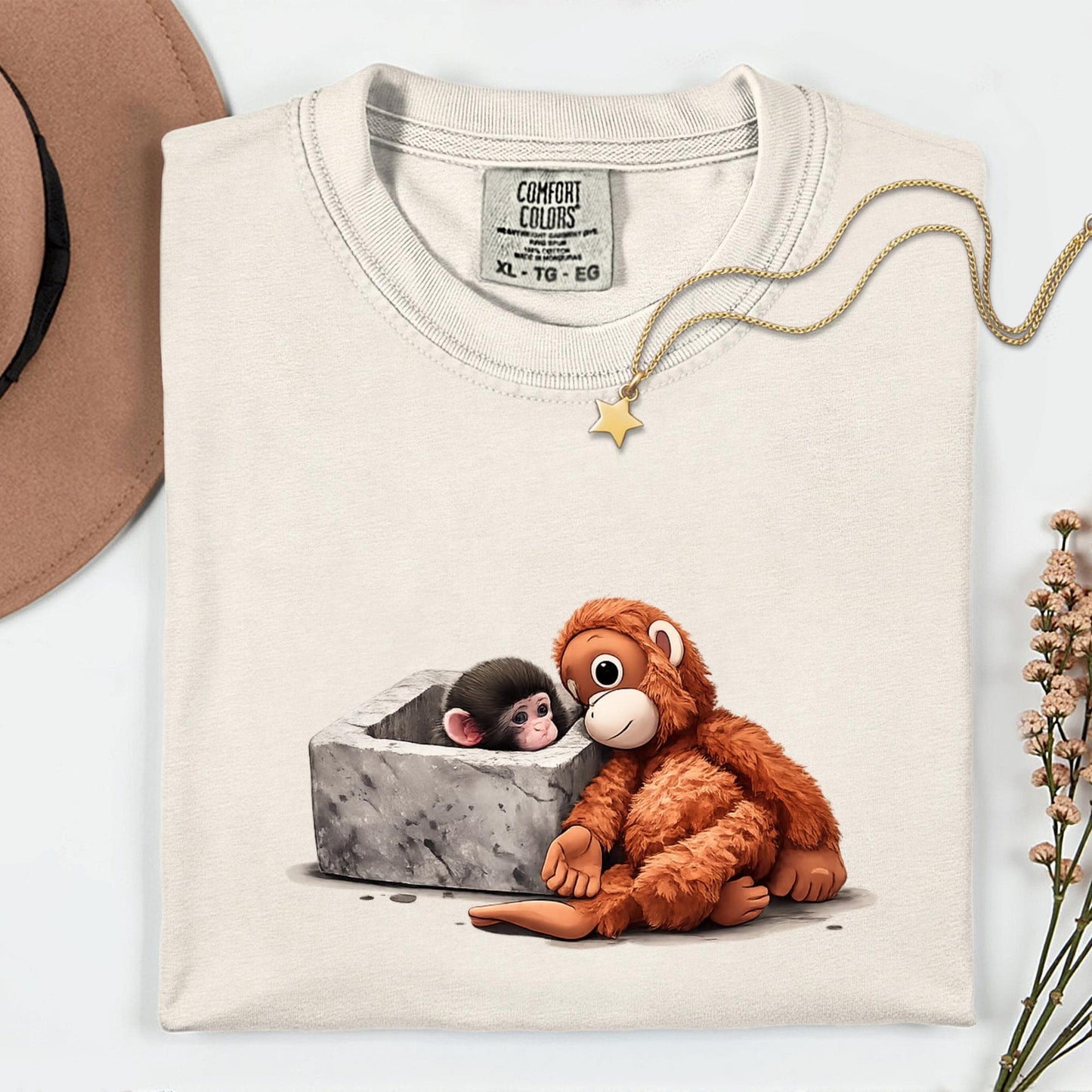 Comfort Colors® Viral Punch Monkey Shirt Lonely Hiding Plush Toy Tee