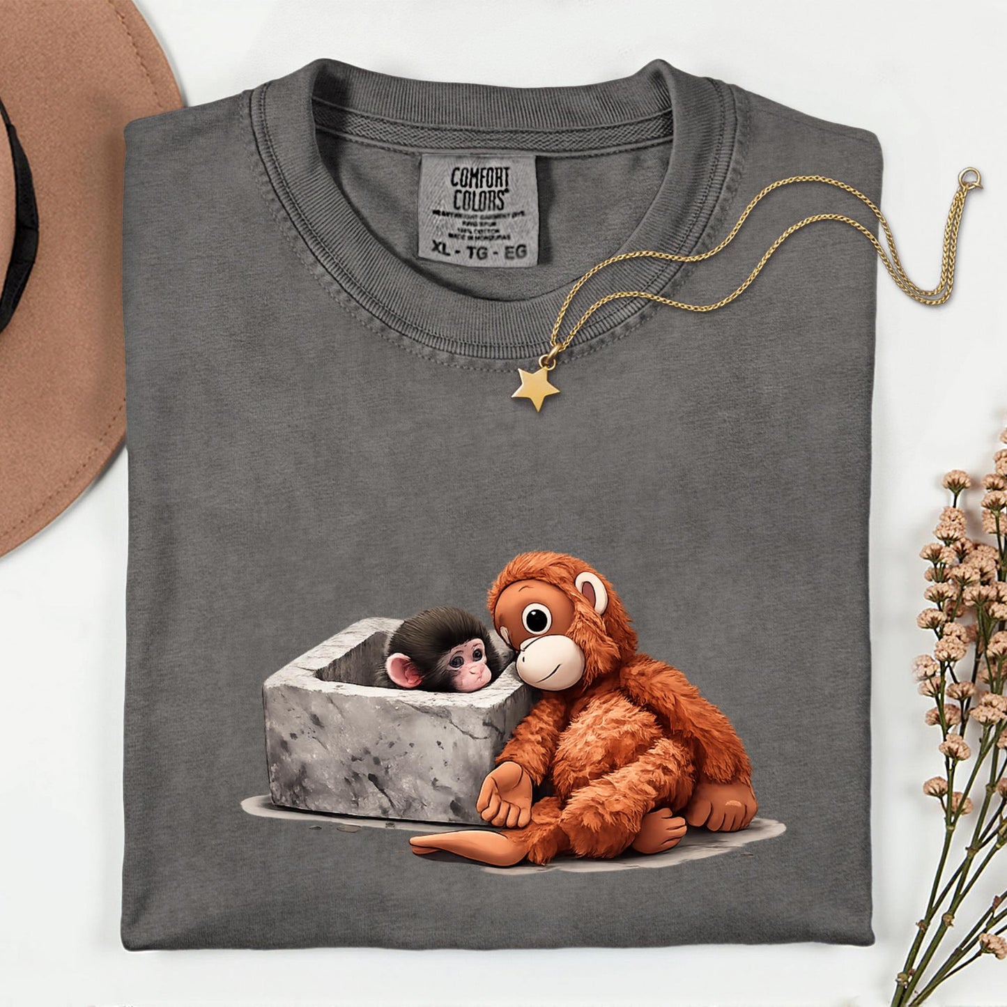 Comfort Colors® Viral Punch Monkey Shirt Lonely Hiding Plush Toy Tee