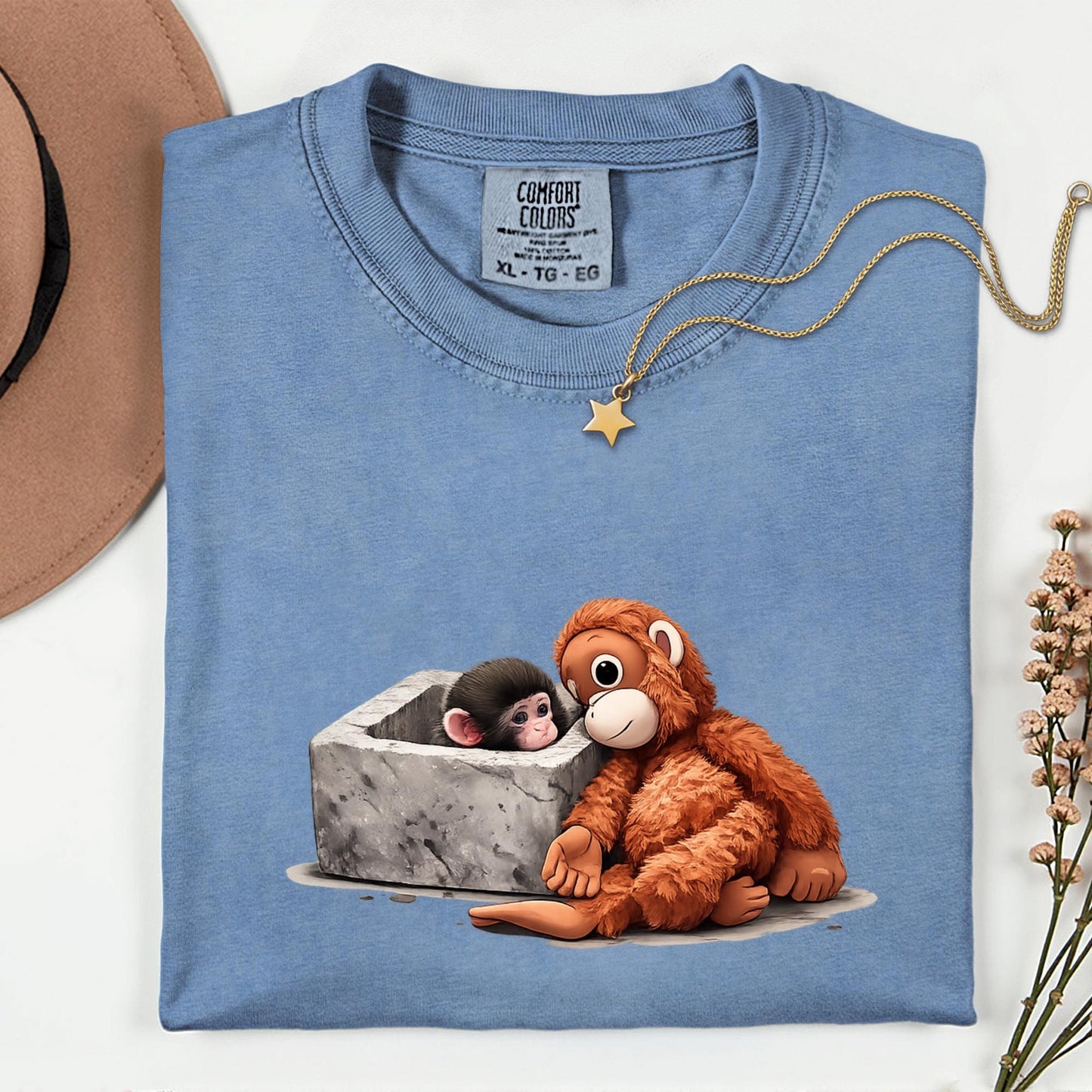 Comfort Colors® Viral Punch Monkey Shirt Lonely Hiding Plush Toy Tee