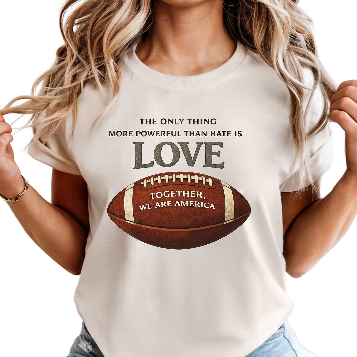 Comfort Colors® The Only Thing More Powerful Than Hate Is Love Shirt Bad Tee Bunny Together We Are America Shirts
