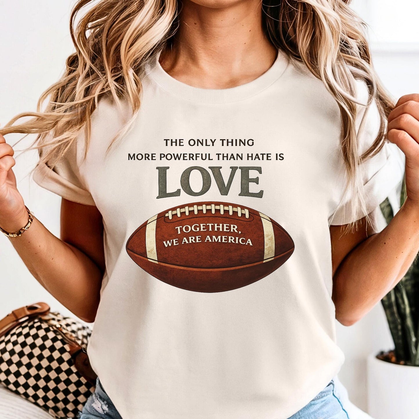 Comfort Colors® The Only Thing More Powerful Than Hate Is Love Shirt Bad Tee Bunny Together We Are America Shirts