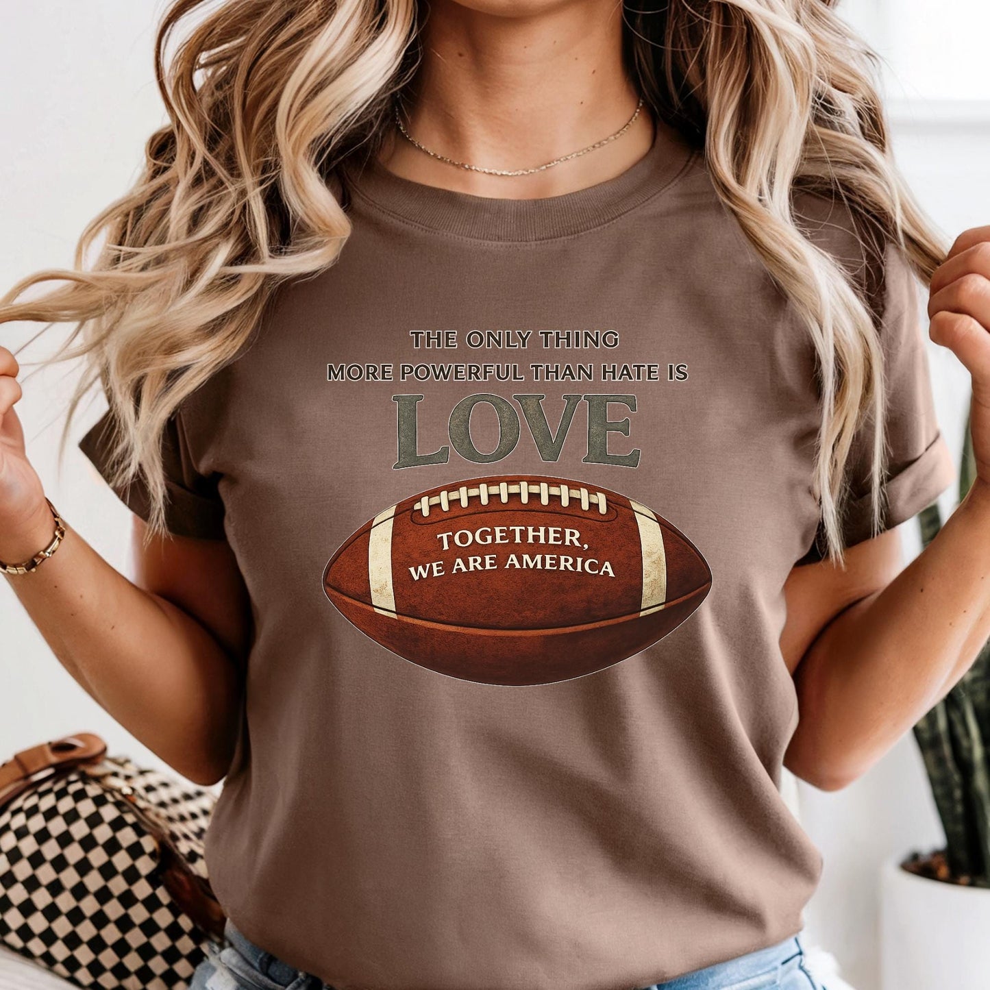 Comfort Colors® The Only Thing More Powerful Than Hate Is Love Shirt Bad Tee Bunny Together We Are America Shirts