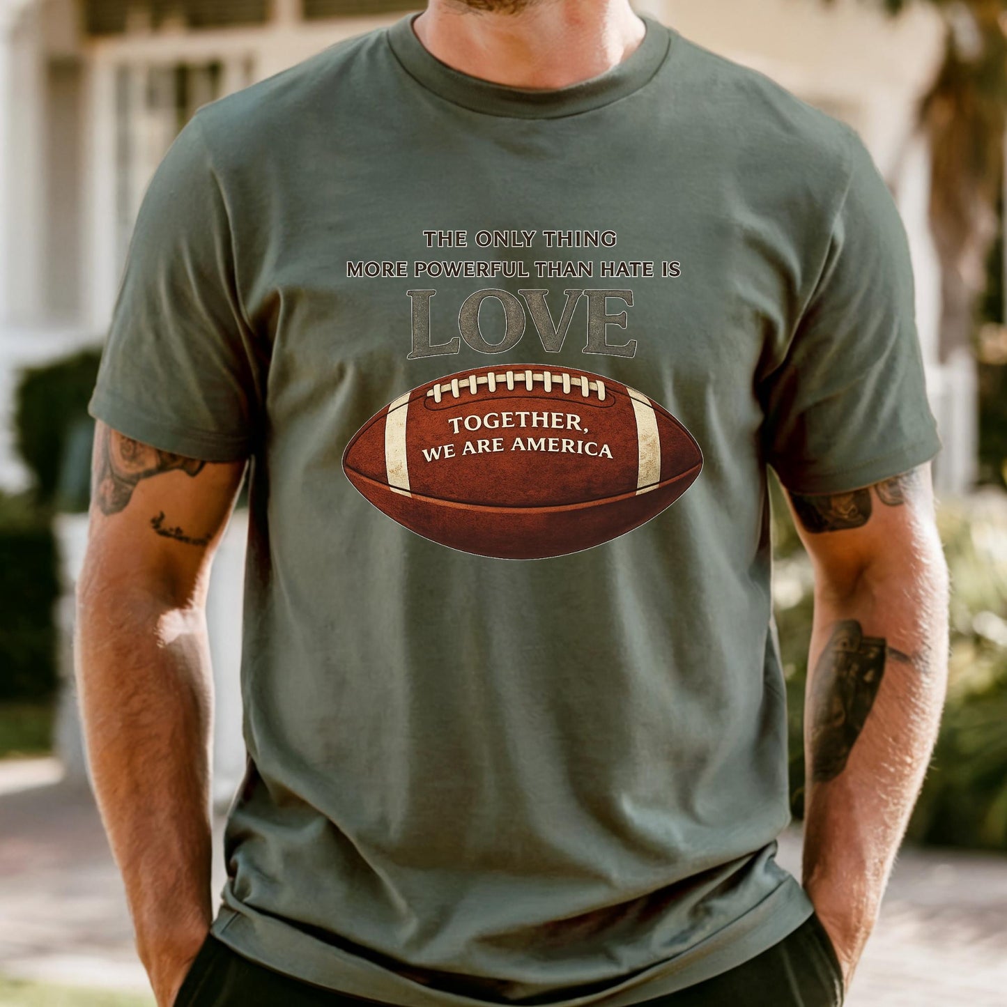 Comfort Colors® The Only Thing More Powerful Than Hate Is Love Shirt Bad Tee Bunny Together We Are America Shirts