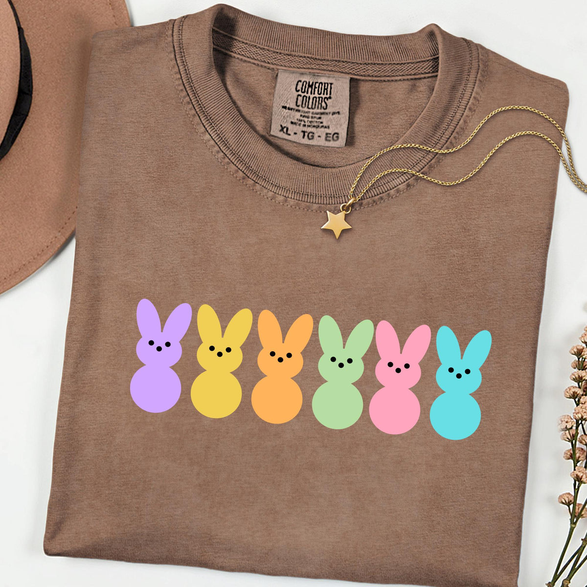 Comfort Colors® Easter Bunny Peeps Shirt, Cute Happy Easter Shirt for Women, Funny Bunny Graphic Tee, Mama Easter Shirt, Easter Teacher Gift