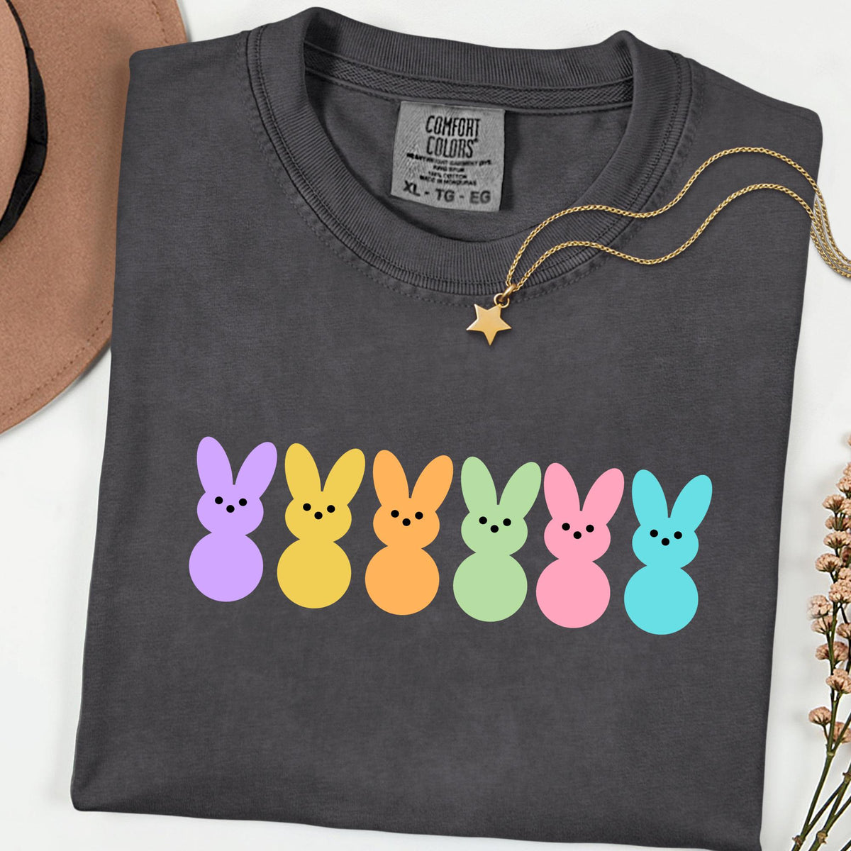 Comfort Colors® Easter Bunny Peeps Shirt, Cute Happy Easter Shirt for Women, Funny Bunny Graphic Tee, Mama Easter Shirt, Easter Teacher Gift