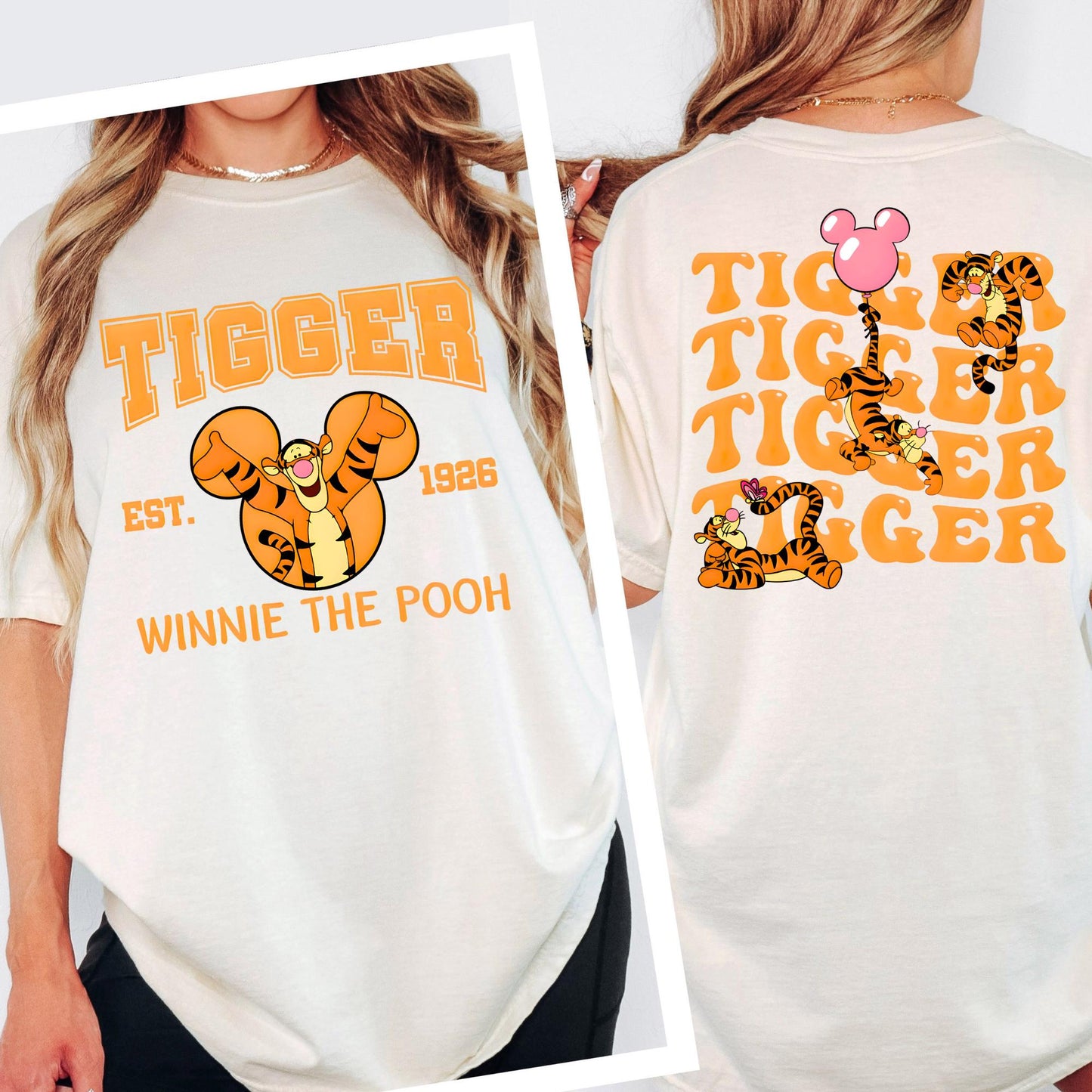 Comfort Colors® Retro Winnie The Pooh Shirt, Custom Disney Pooh Front Back Matching Shirt, Disneyland Trip 2026 Shirt