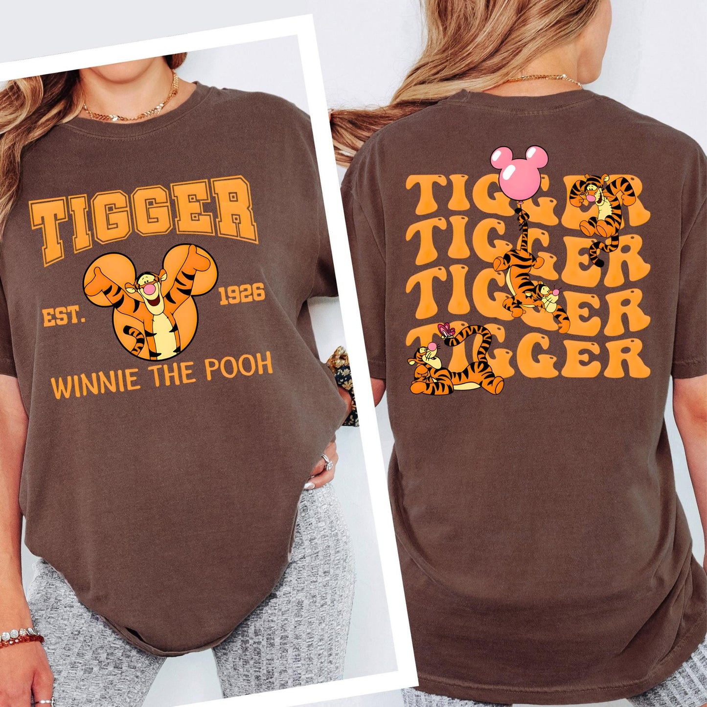 Comfort Colors® Retro Winnie The Pooh Shirt, Custom Disney Pooh Front Back Matching Shirt, Disneyland Trip 2026 Shirt