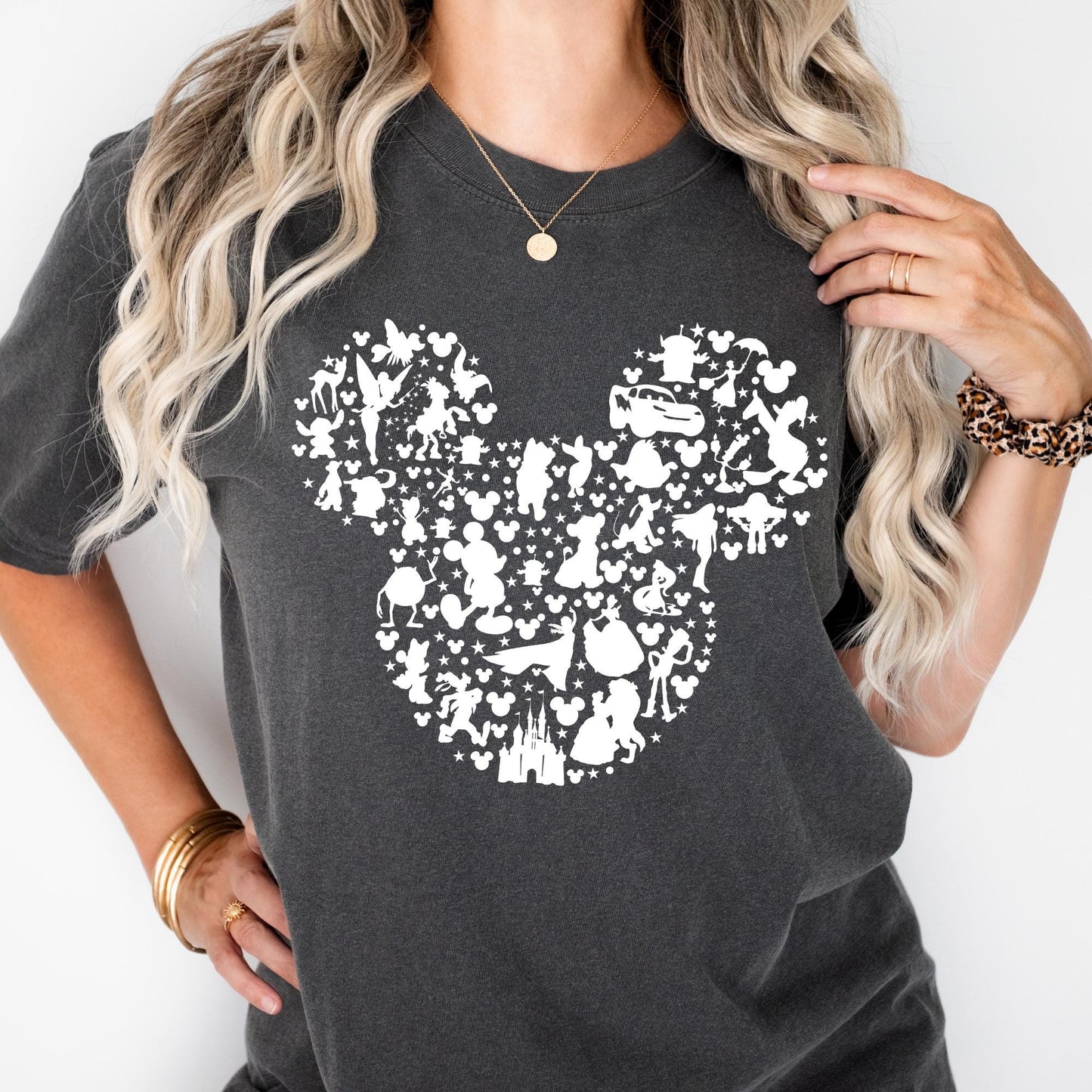 Disney Shirt, Glitter Look Mickey Mouse Silhouette Shirt, Disneyland Shirt, Disneyland Vacation T-Shirt, Family Disney Shirt