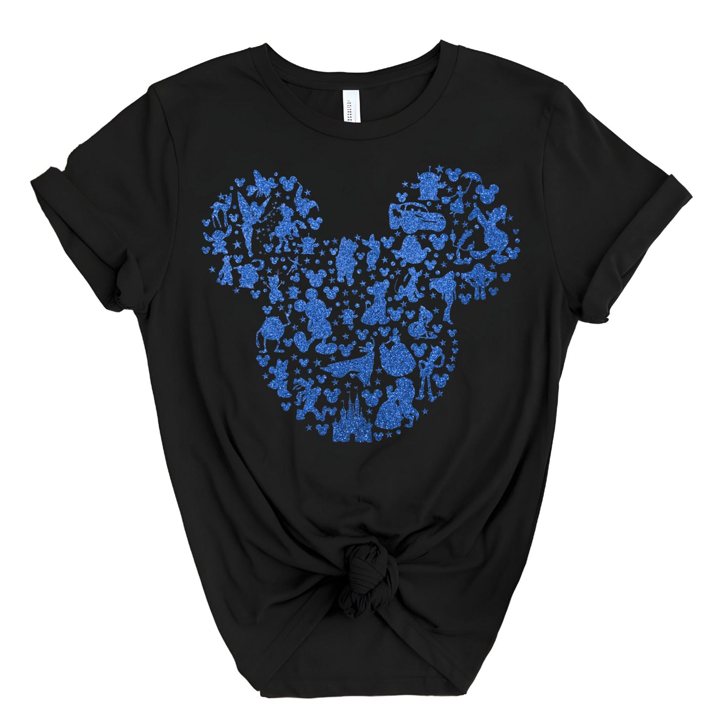 Disney Family Shirt, Disney Shirt for Women, Disneyland Ear Shirt, Disney Mickey Silhouette Shirt, Disney Glitter Look Minnie Shirt