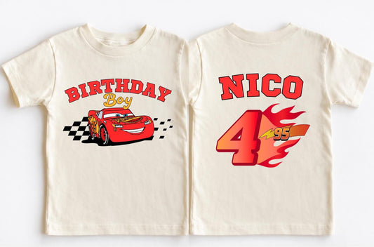 Disney Cars Birthday T-shirt, McQueen Birthday Boy Tee, Pixar Pit Crew Shirts, Lightning Birthday Family Gift, Racing Car Birthday Trip