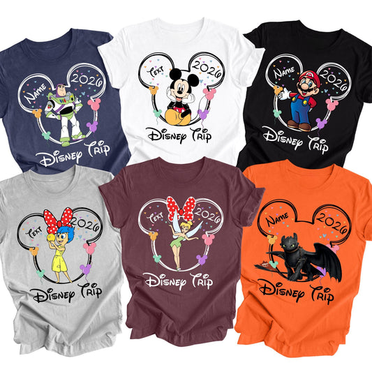 Personalized Disney All Characters Shirt, Disney Trip 2026 Shirts, Disneyworld Tees, Disney Family Shirt, Disneyland Characters Shirt