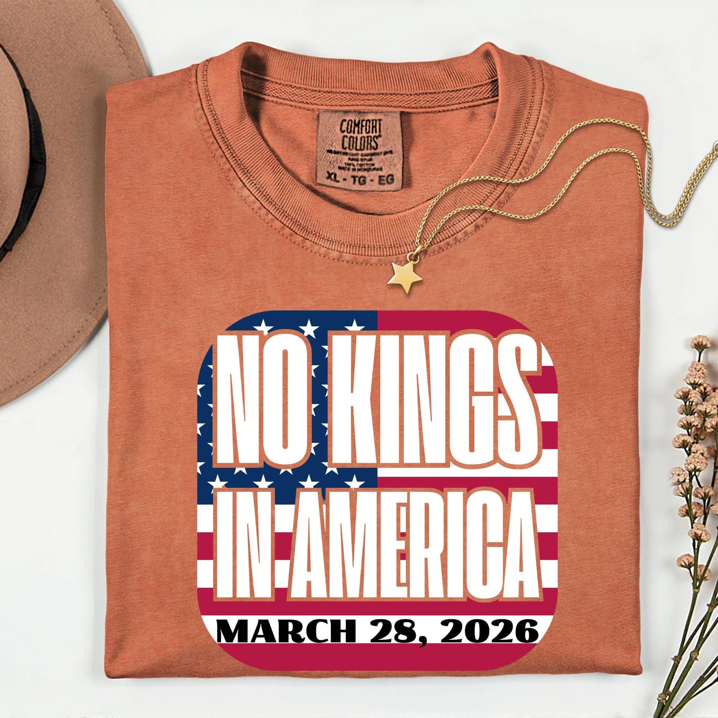 No Kings in America March 28 2026 Shirt Democracy Protest Tee