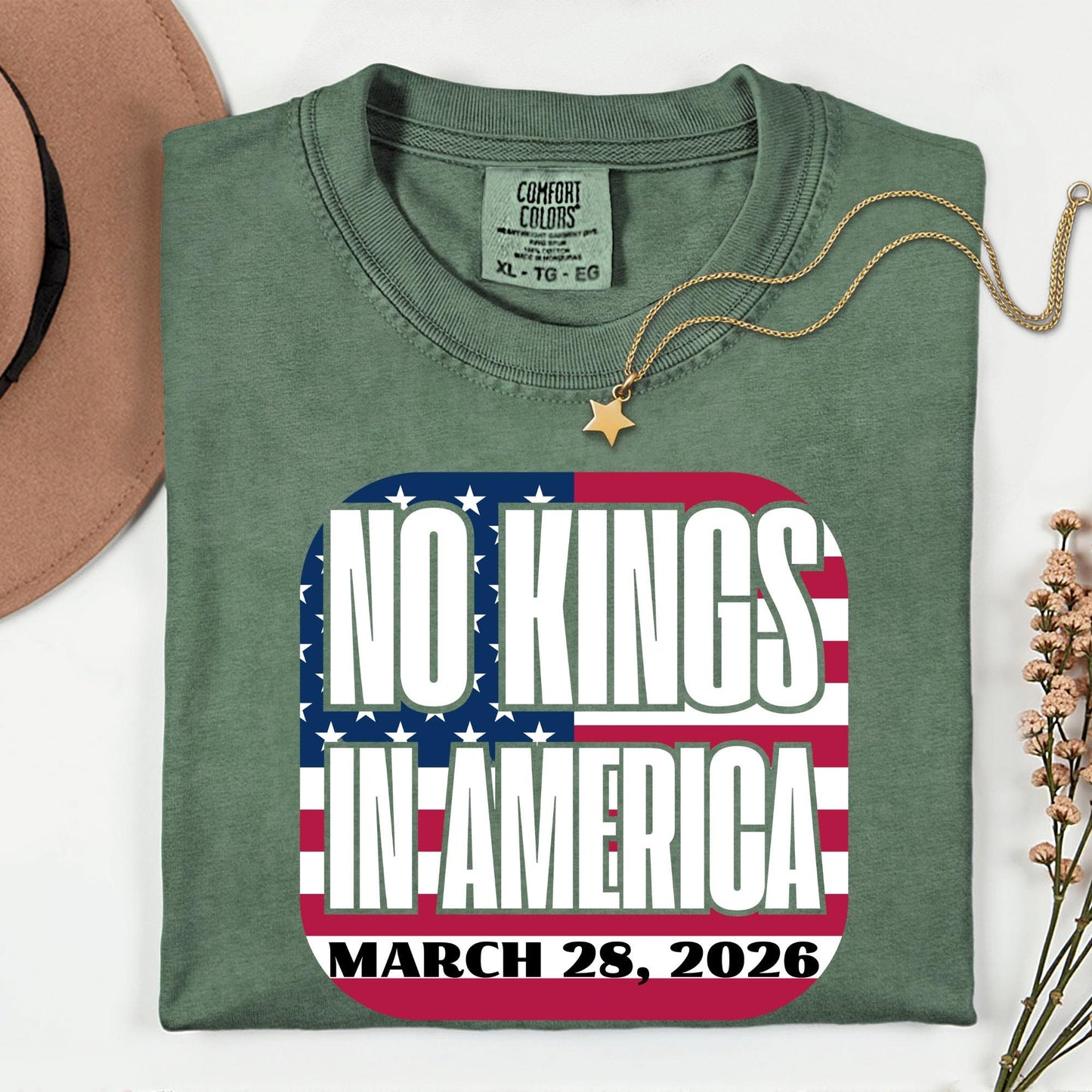 No Kings in America March 28 2026 Shirt Democracy Protest Tee