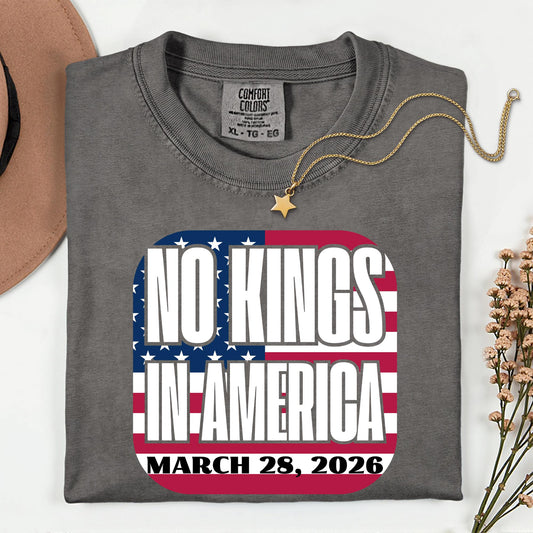 No Kings in America March 28 2026 Shirt Democracy Protest Tee