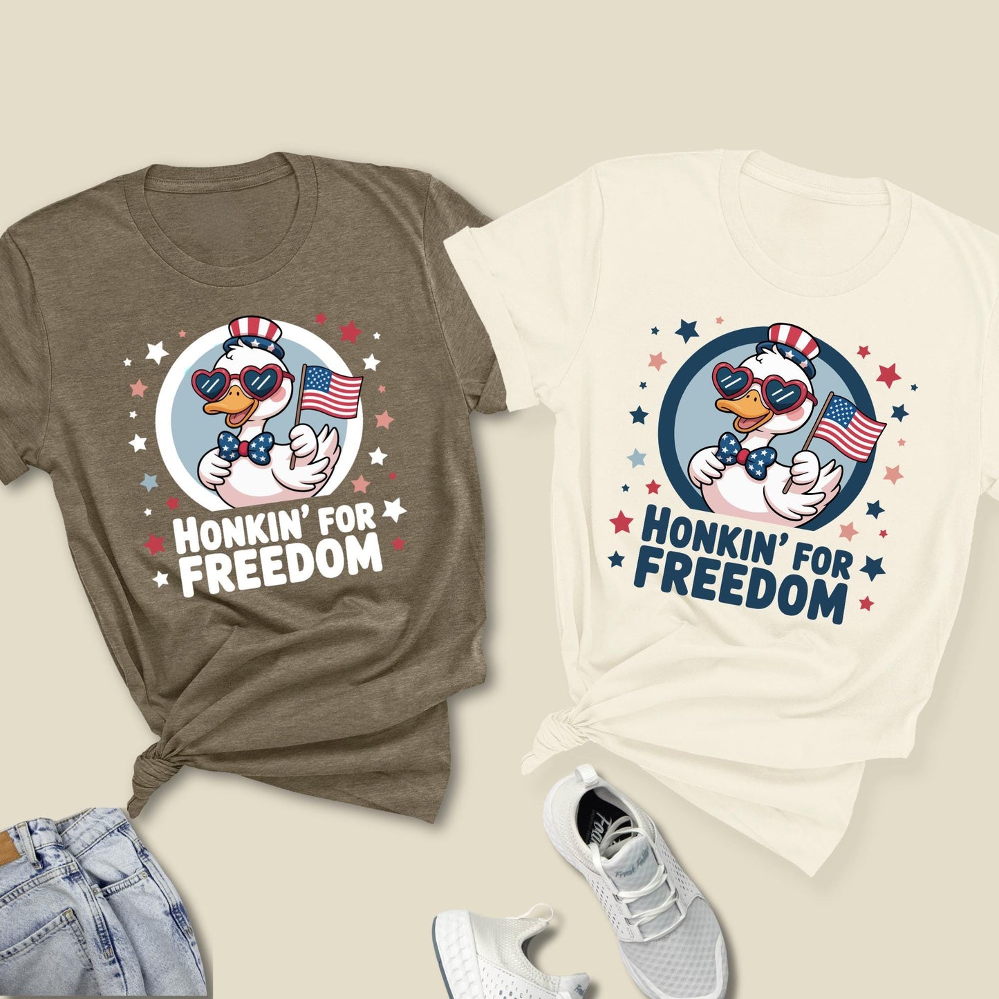 Honkin For Freedom Goose Shirt - 4th of July Independence Day Shirts