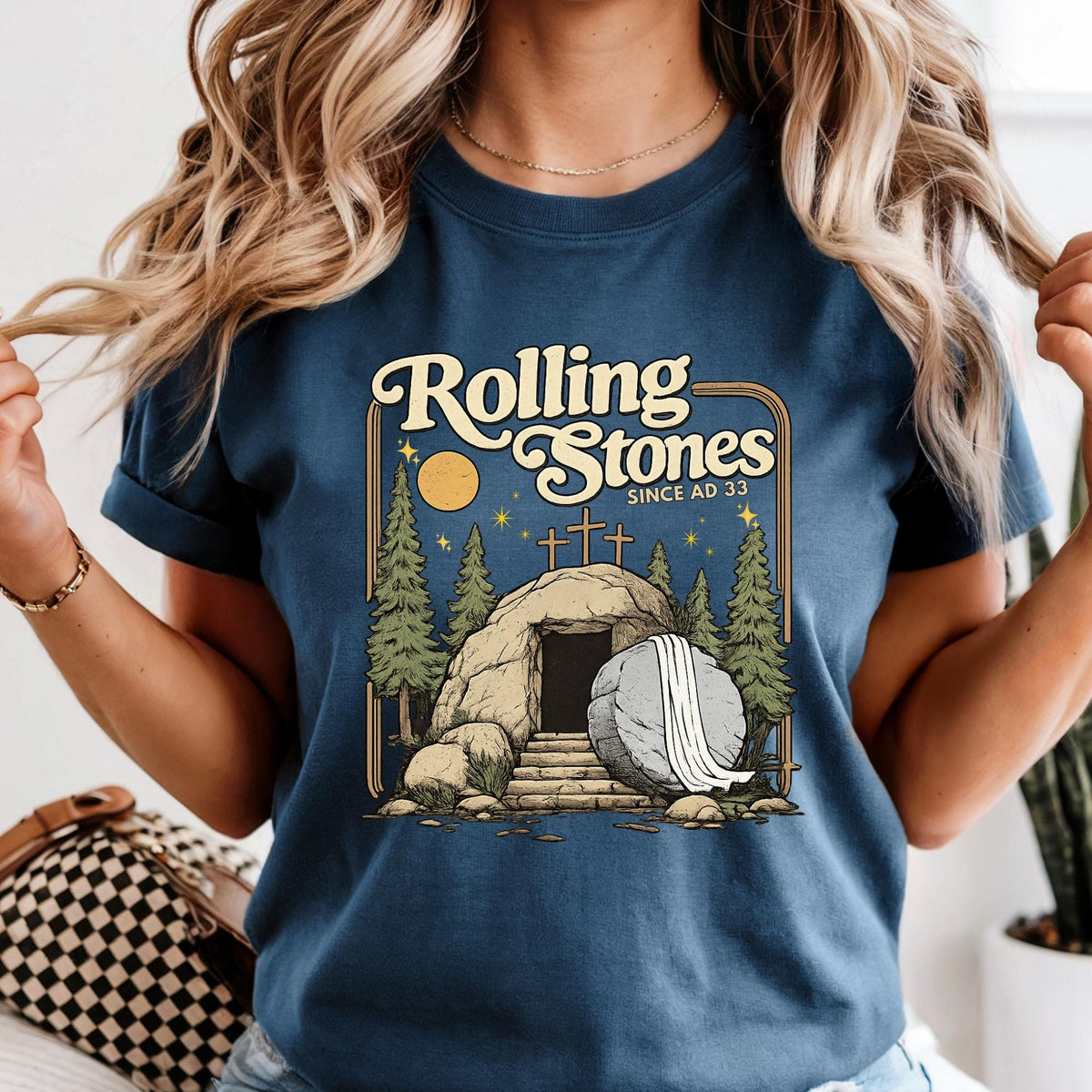Rolling Stones T-Shirt, Comfort Colors Easter Shirts, Jesus Apparel, Christian Shirt For Woman