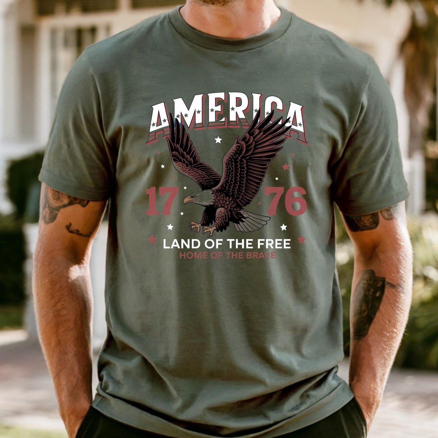 Comfort Colors® Patriotic Eagle Tee – Red White & Blue 4th of July Shirt