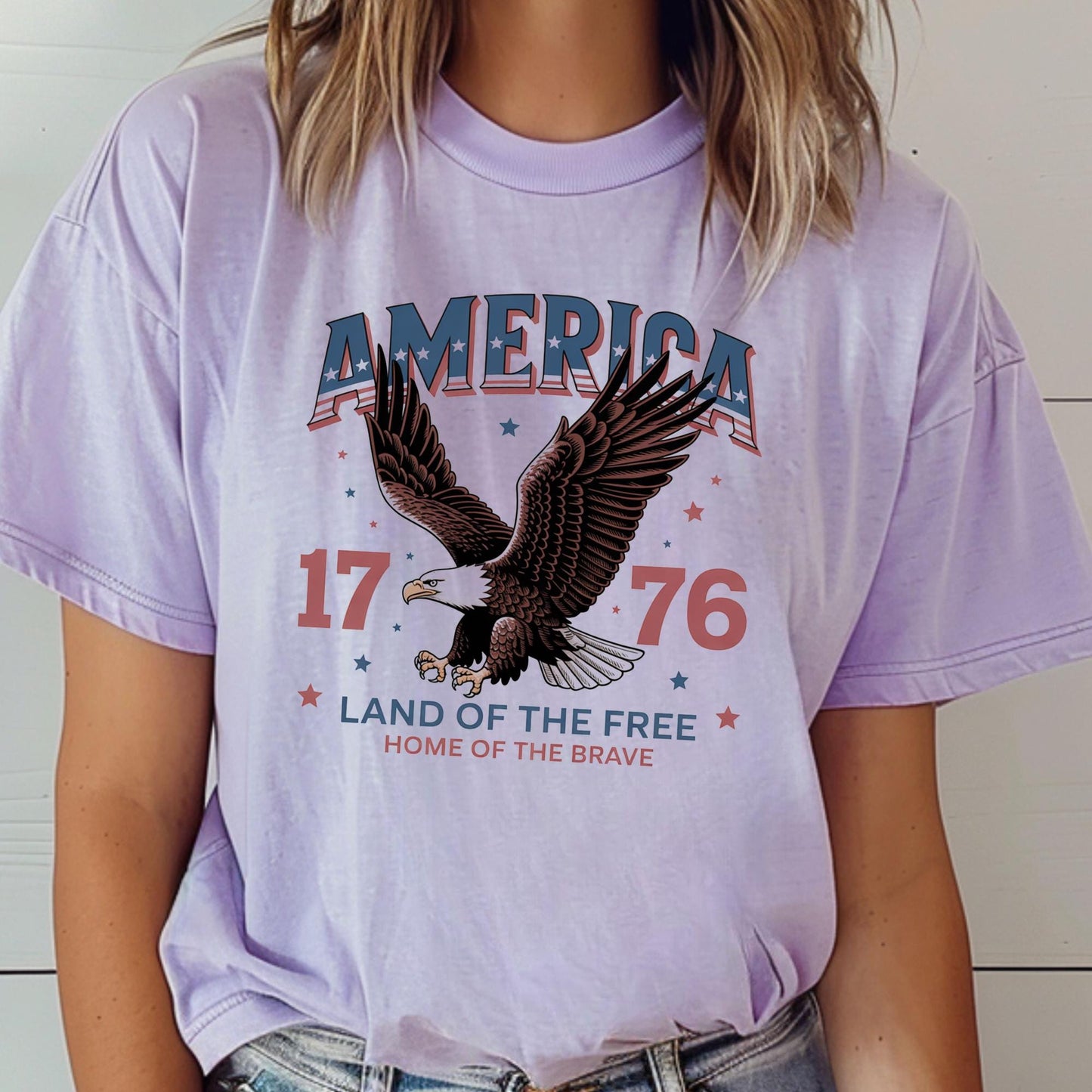 Comfort Colors® Patriotic Eagle Tee – Red White & Blue 4th of July Shirt