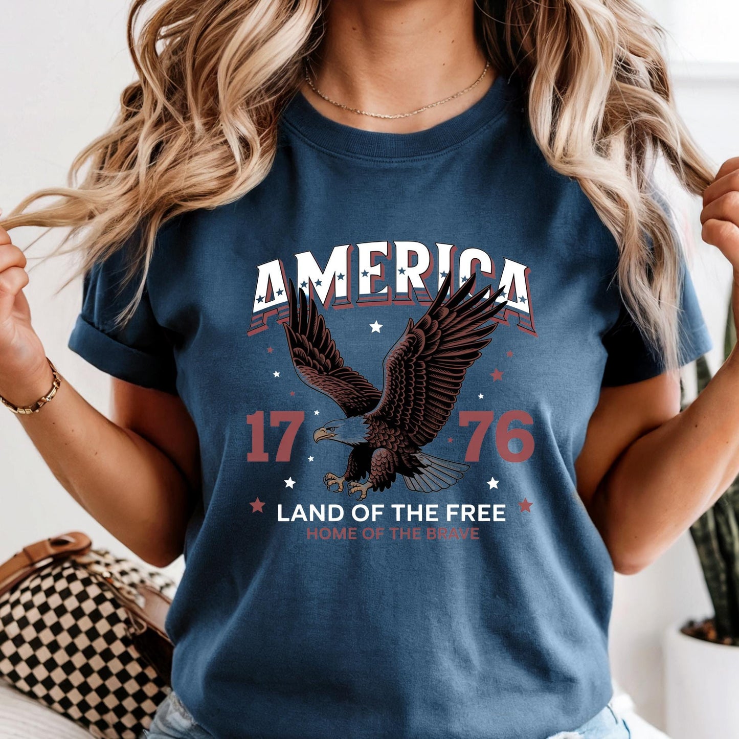 Comfort Colors® Patriotic Eagle Tee – Red White & Blue 4th of July Shirt