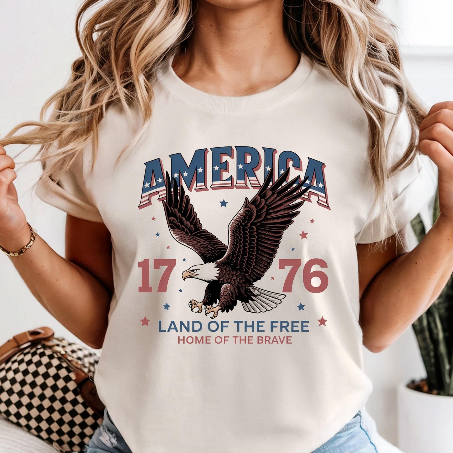 Comfort Colors® Patriotic Eagle Tee – Red White & Blue 4th of July Shirt