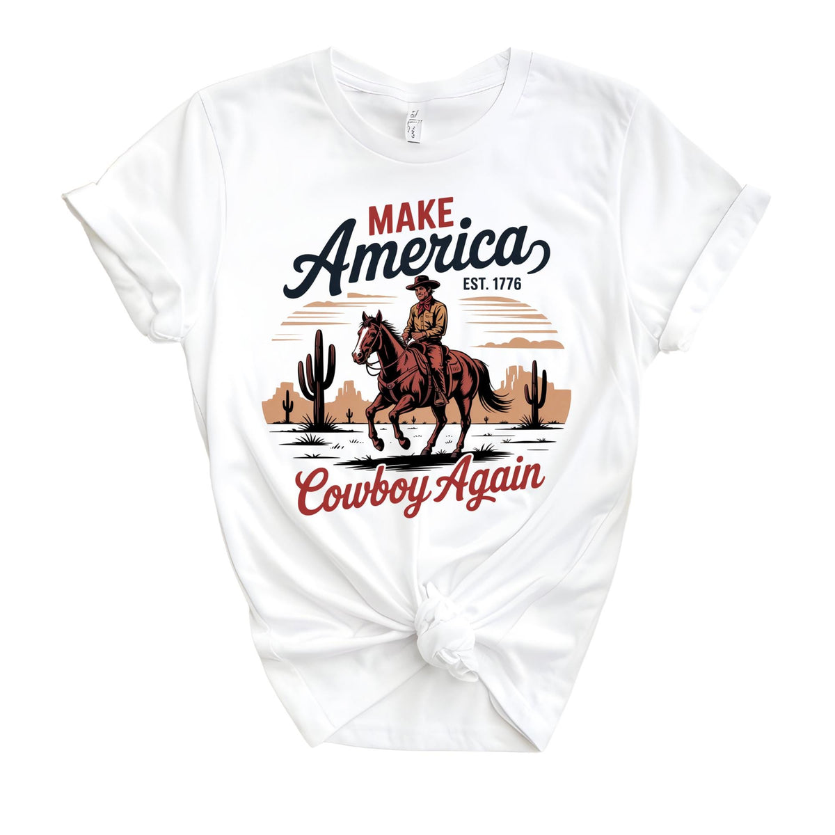 Make America Cowboy Again Western 4th of July T-Shirt