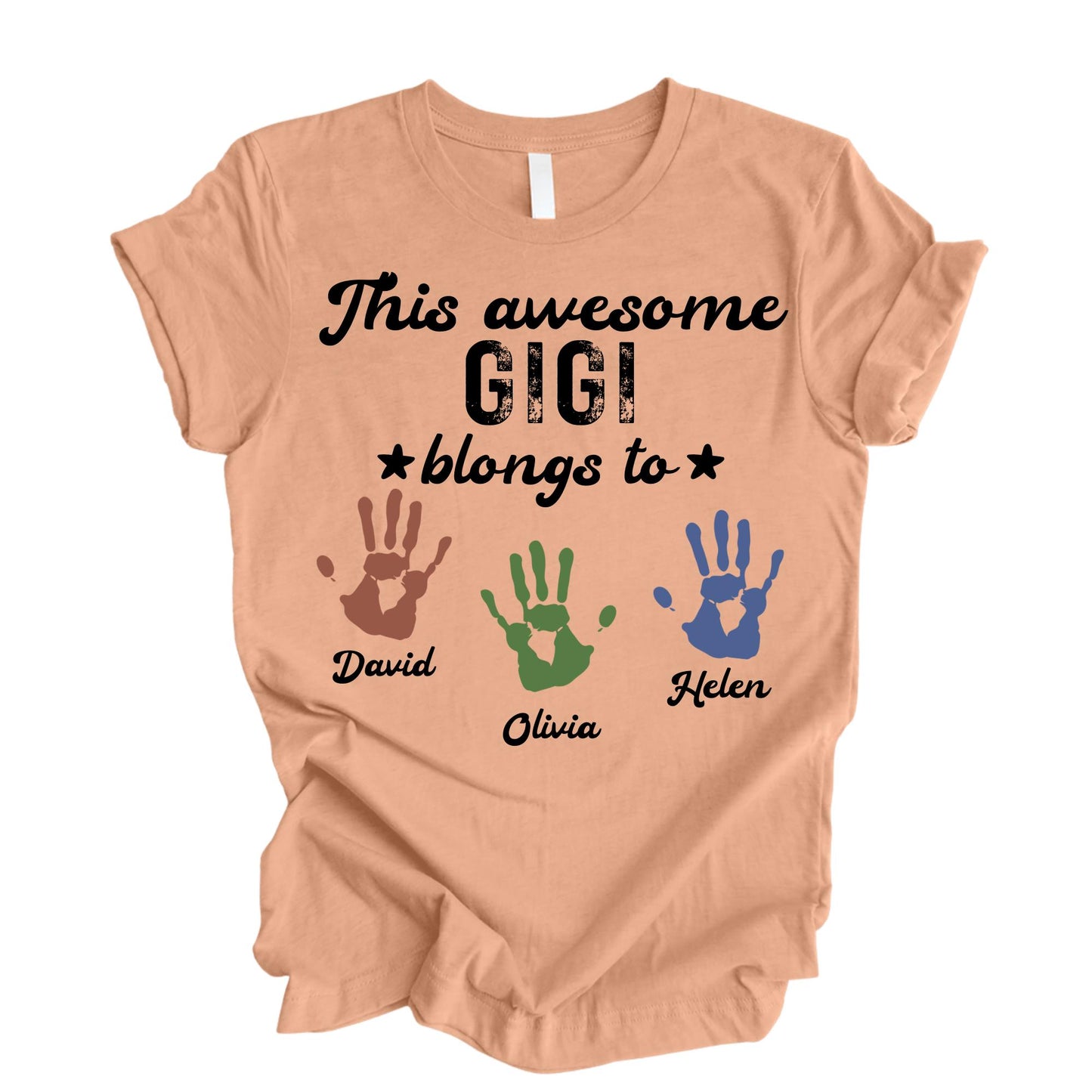 Personalized Mom | Gigi Shirt With Kids Names – Custom Names Tee, Mothers Day Gift, Family Shirt, Gigi Mom T-Shirt