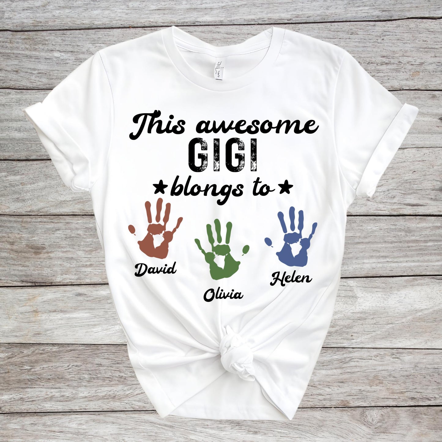 Personalized Mom | Gigi Shirt With Kids Names – Custom Names Tee, Mothers Day Gift, Family Shirt, Gigi Mom T-Shirt