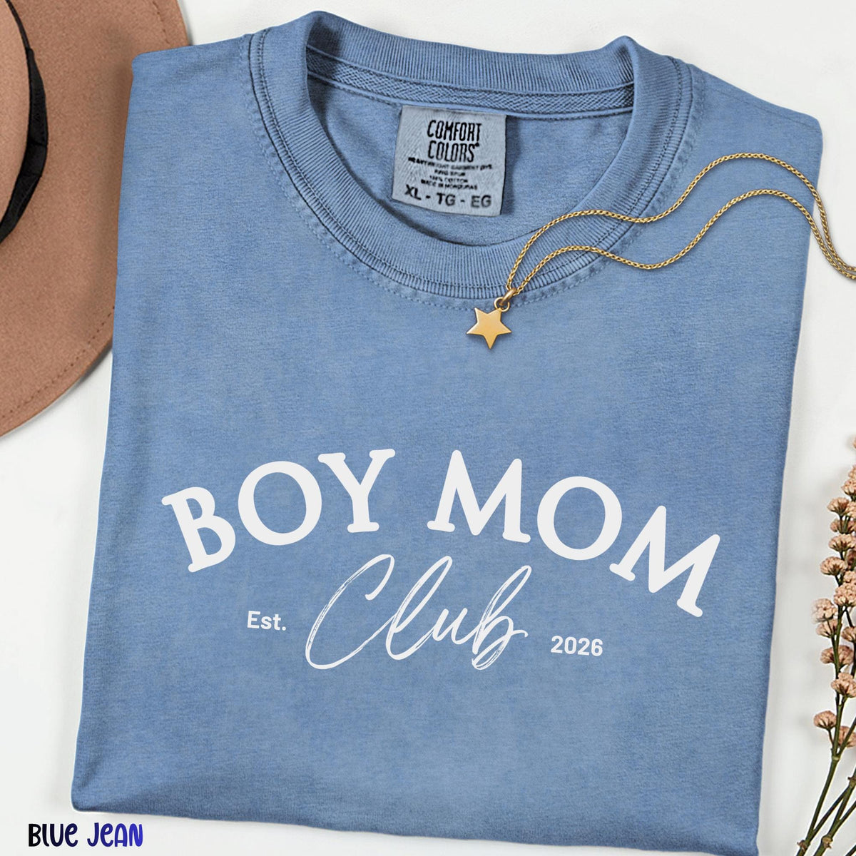 Boy Mom Club Shirt, Comfort Colors® Trendy Mama Tee, Mom of Boys Graphic T-Shirt, Cute Boy Mama Shirt, Gift for Mom