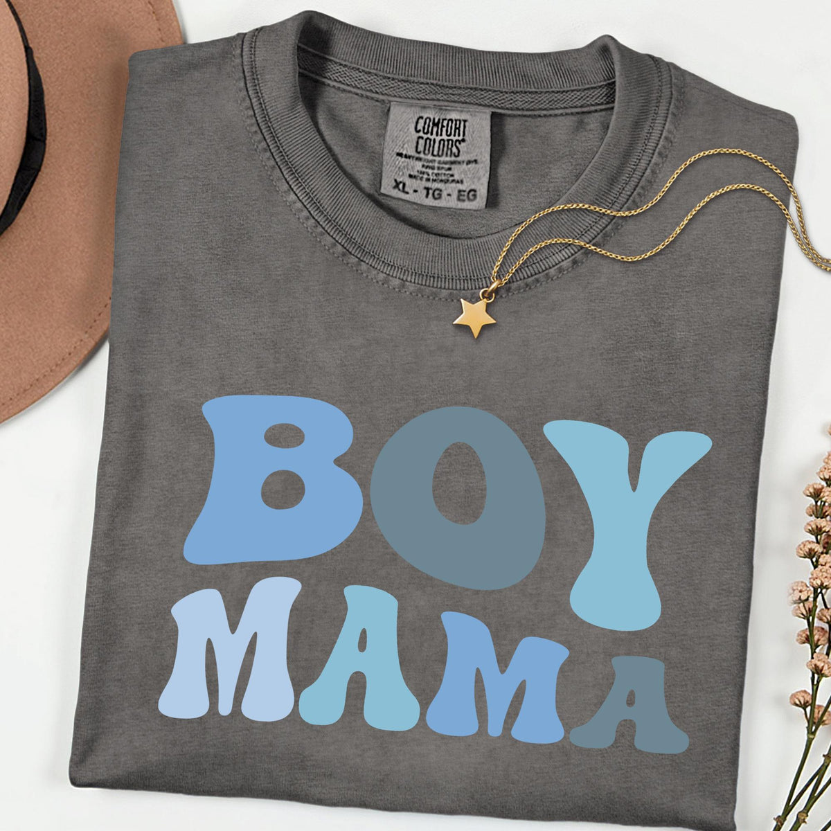 Mama Of Boys Inspired Comfort Colors® Tee, Cute Motherhood Shirt, Mom Life Graphic T-Shirt, Everyday Mama Outfit