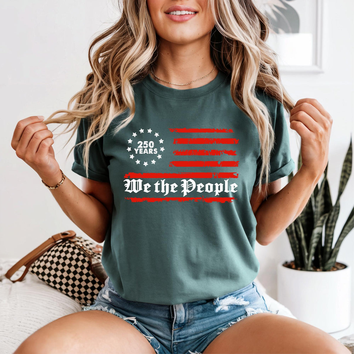 We The People 250 Years Patriotic Comfort Color®  T Shirt, Vintage USA Flag Unisex Tee, Constitutional Freedom Shirt