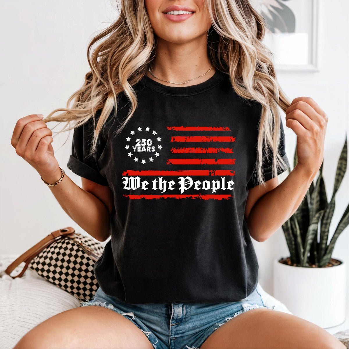 We The People 250 Years Patriotic Comfort Color®  T Shirt, Vintage USA Flag Unisex Tee, Constitutional Freedom Shirt
