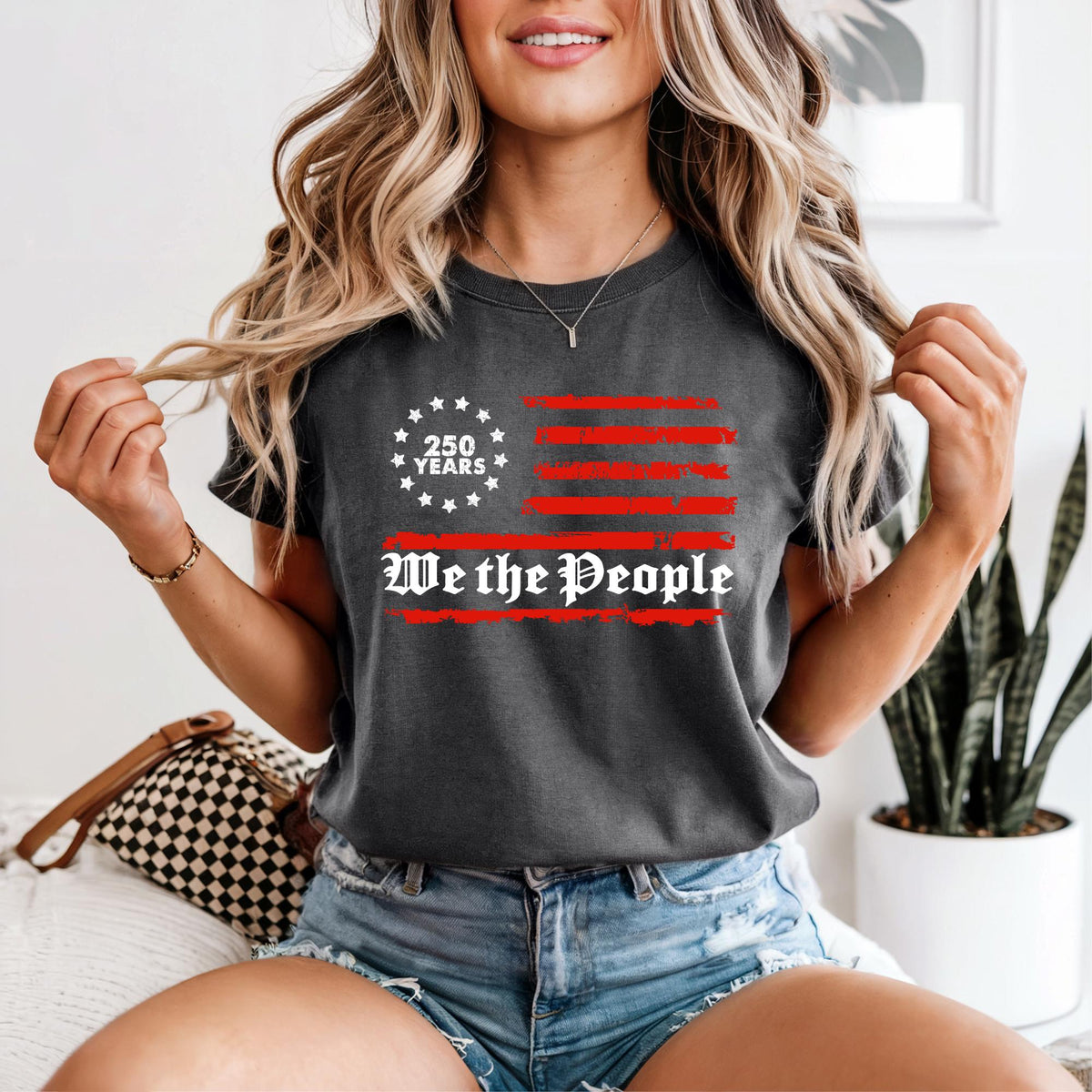 We The People 250 Years Patriotic Comfort Color®  T Shirt, Vintage USA Flag Unisex Tee, Constitutional Freedom Shirt