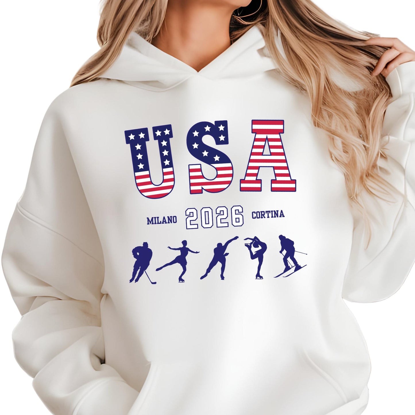USA Milano Cortina 2026 Sweatshirt, Personalized Family Name Shirt, USA Support Hoodie