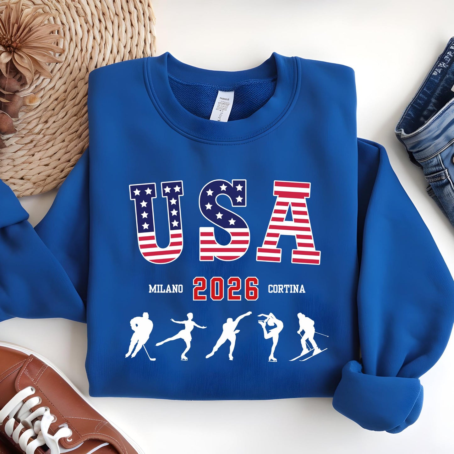 USA Milano Cortina 2026 Sweatshirt, Personalized Family Name Shirt, USA Support Hoodie