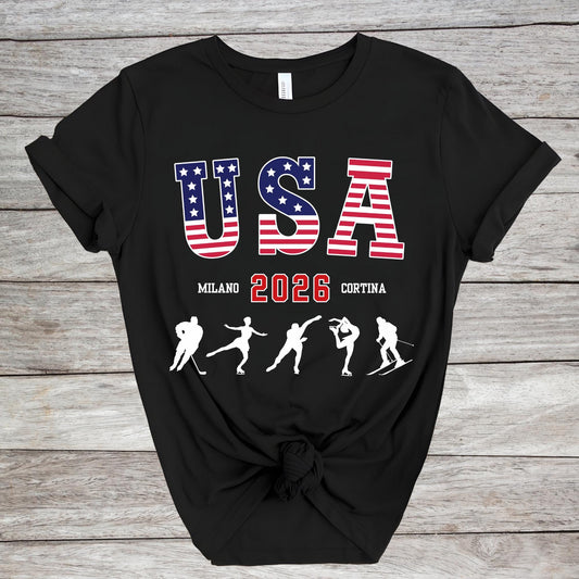 USA Milano Cortina 2026 Shirt, Winter Game Shirts, USA Support Tee