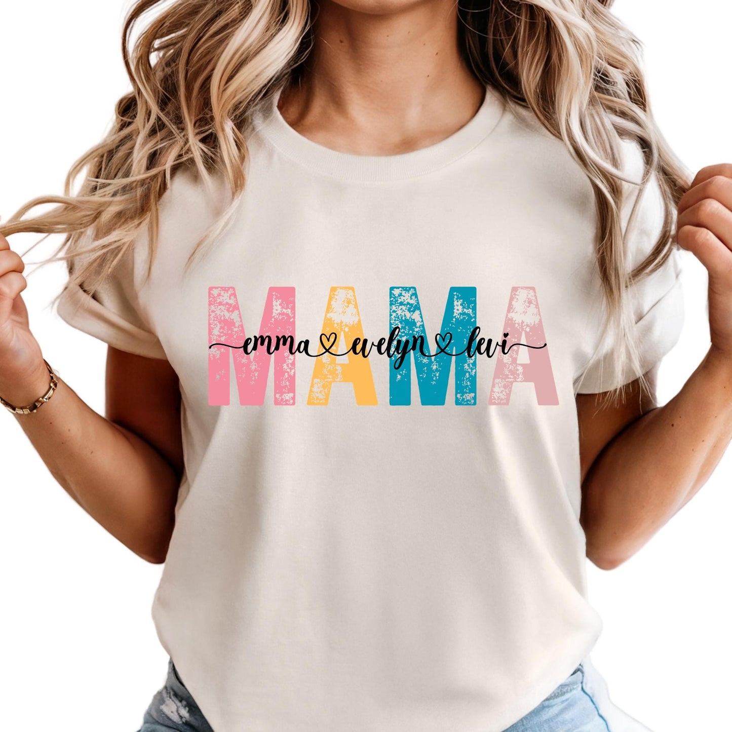 Custom Comfort Colors® Mama Shirt, Personalized Kids Name Mama Shirt, Custom Mom Gift Tee, Mothers Day Gift