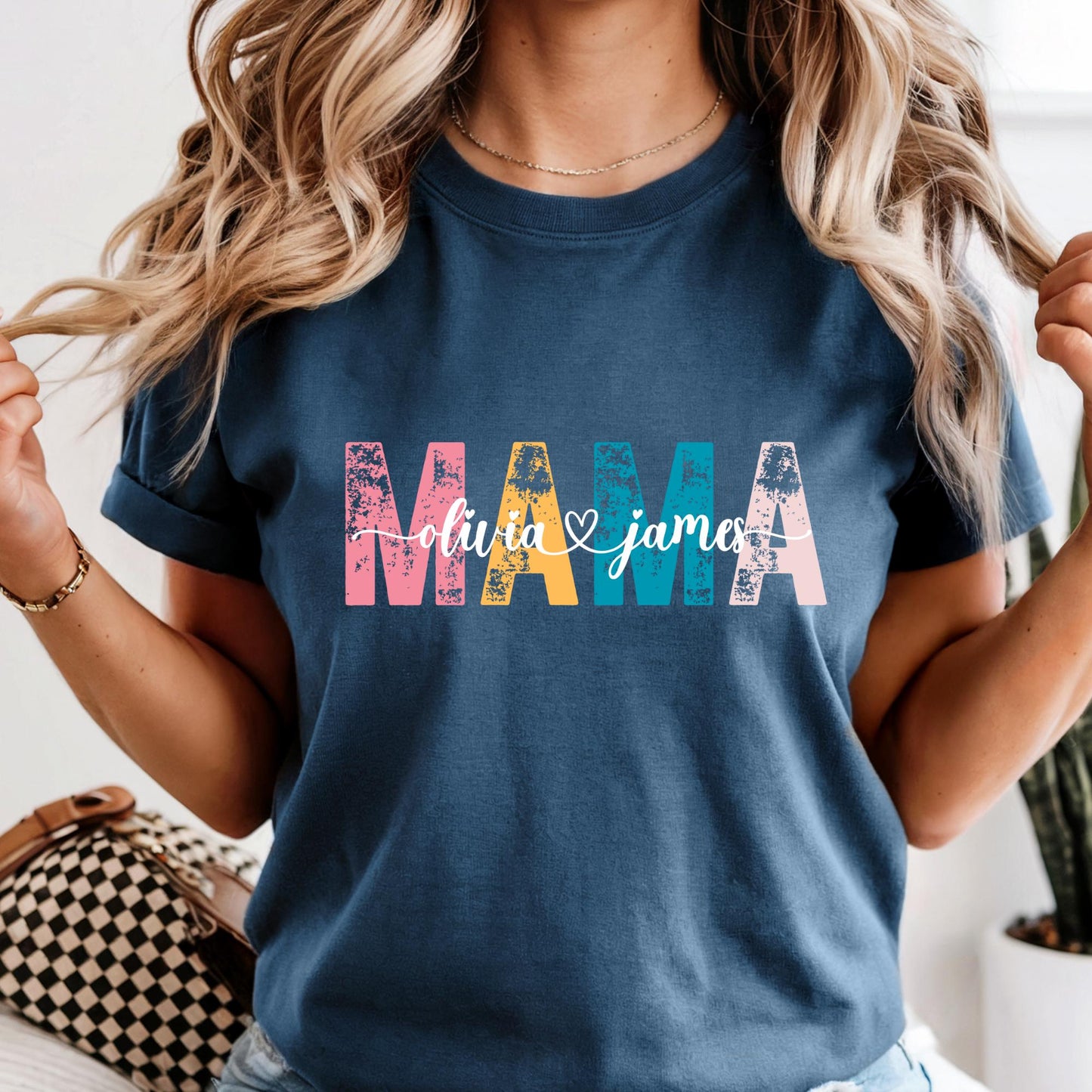 Custom Comfort Colors® Mama Shirt, Personalized Kids Name Mama Shirt, Custom Mom Gift Tee, Mothers Day Gift