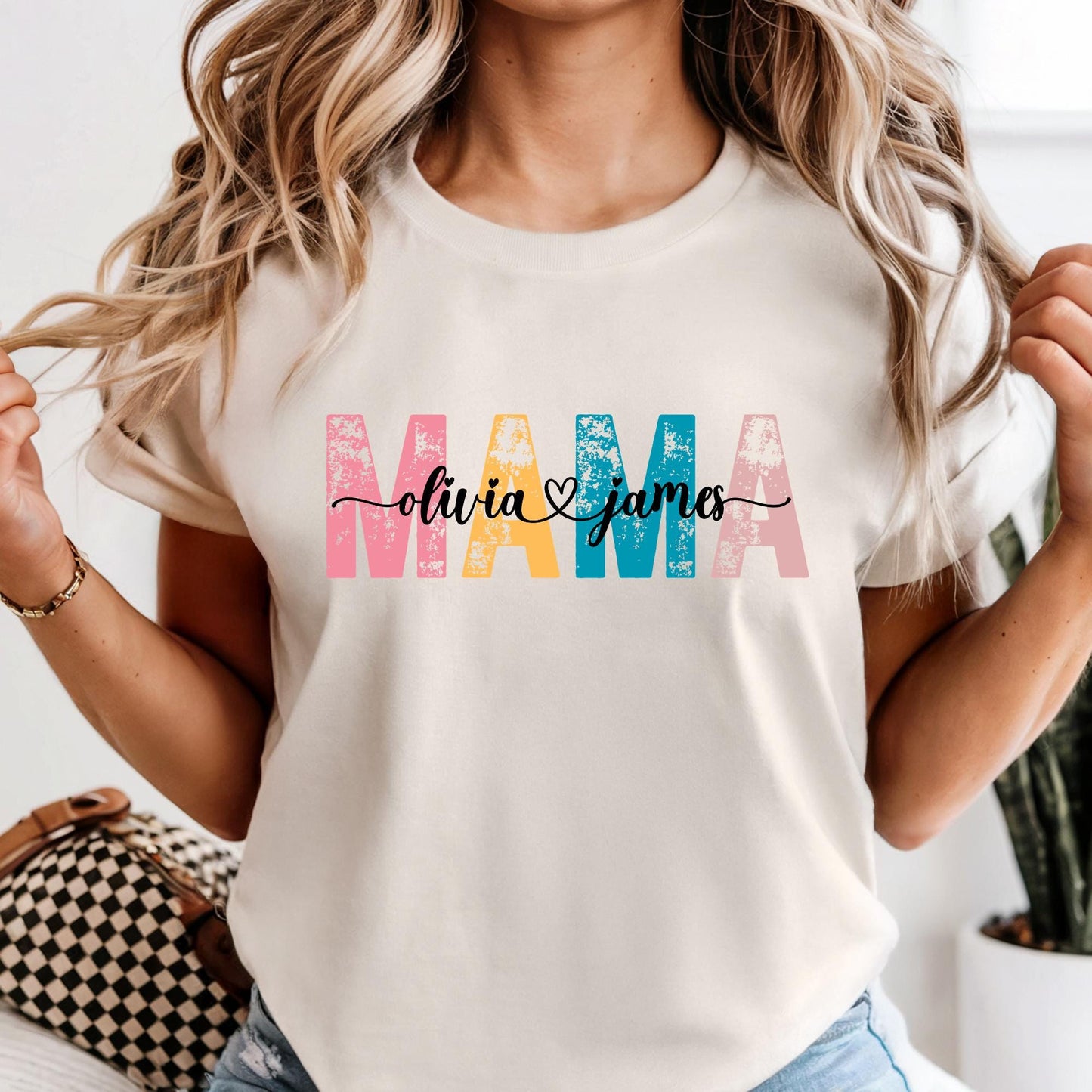 Custom Comfort Colors® Mama Shirt, Personalized Kids Name Mama Shirt, Custom Mom Gift Tee, Mothers Day Gift