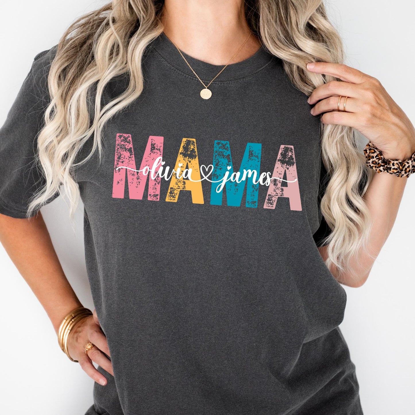 Custom Comfort Colors® Mama Shirt, Personalized Kids Name Mama Shirt, Custom Mom Gift Tee, Mothers Day Gift