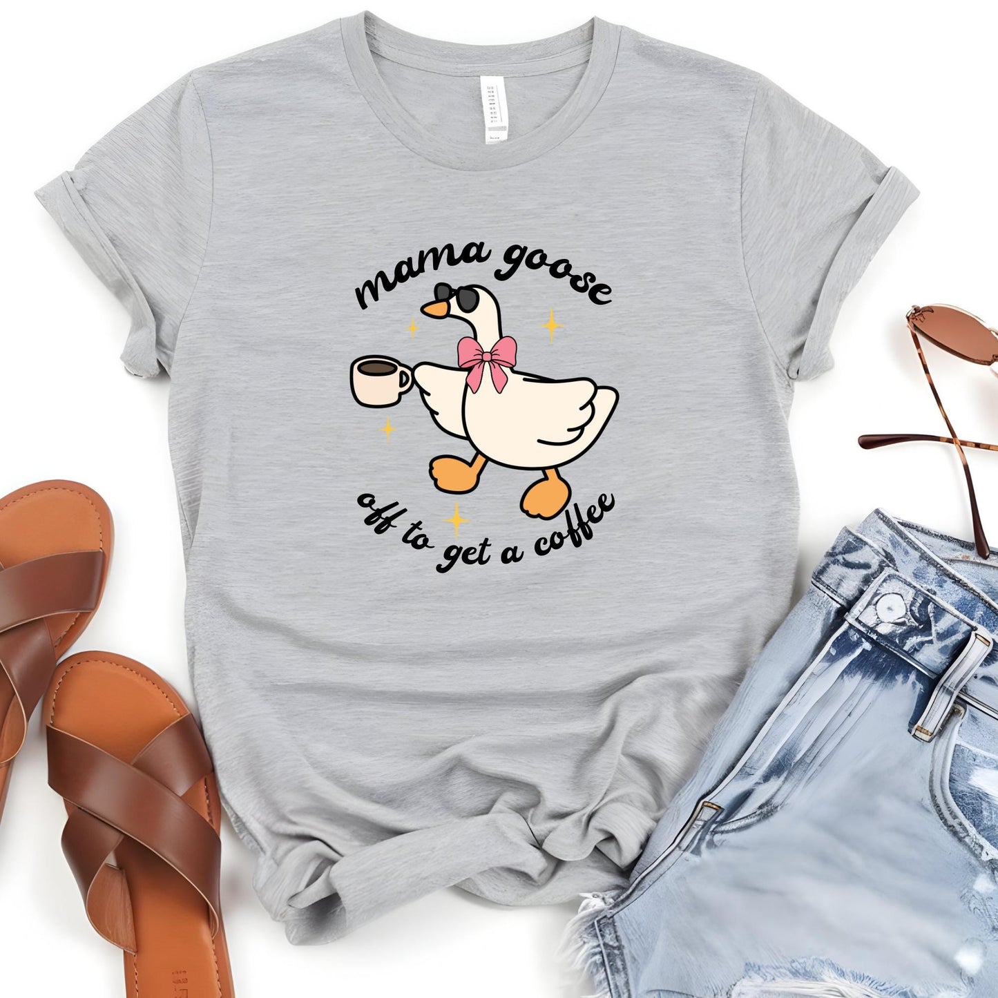 Mama Goose Shirts, Off to Get a Coffee Mama Goose T-shirt, Mother Day Gift