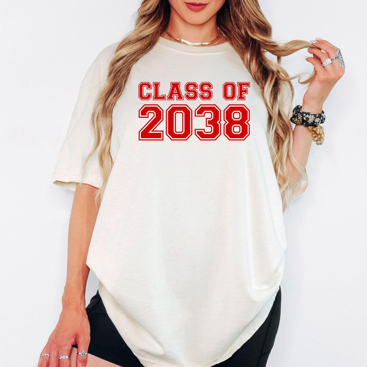 Class of 2038 Comfort Colors® Tee, First Day Kindergarten Shirt, Grow With Me Graduation Memory Gift, Kids School Keepsake Top